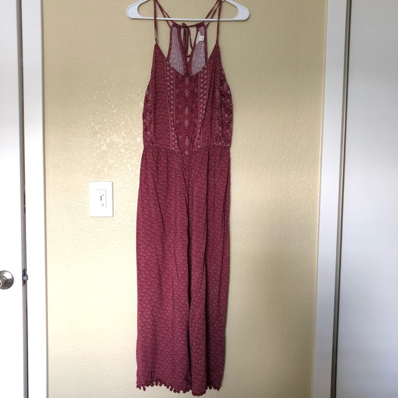 Red rust printed crop jumpsuit - Picture 2 of 5